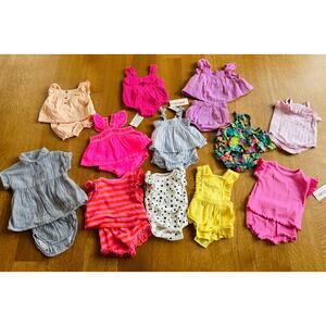 Lot of Baby Girl Cat & Jack Target Summer Outfits Newborn- 12 Outfits!